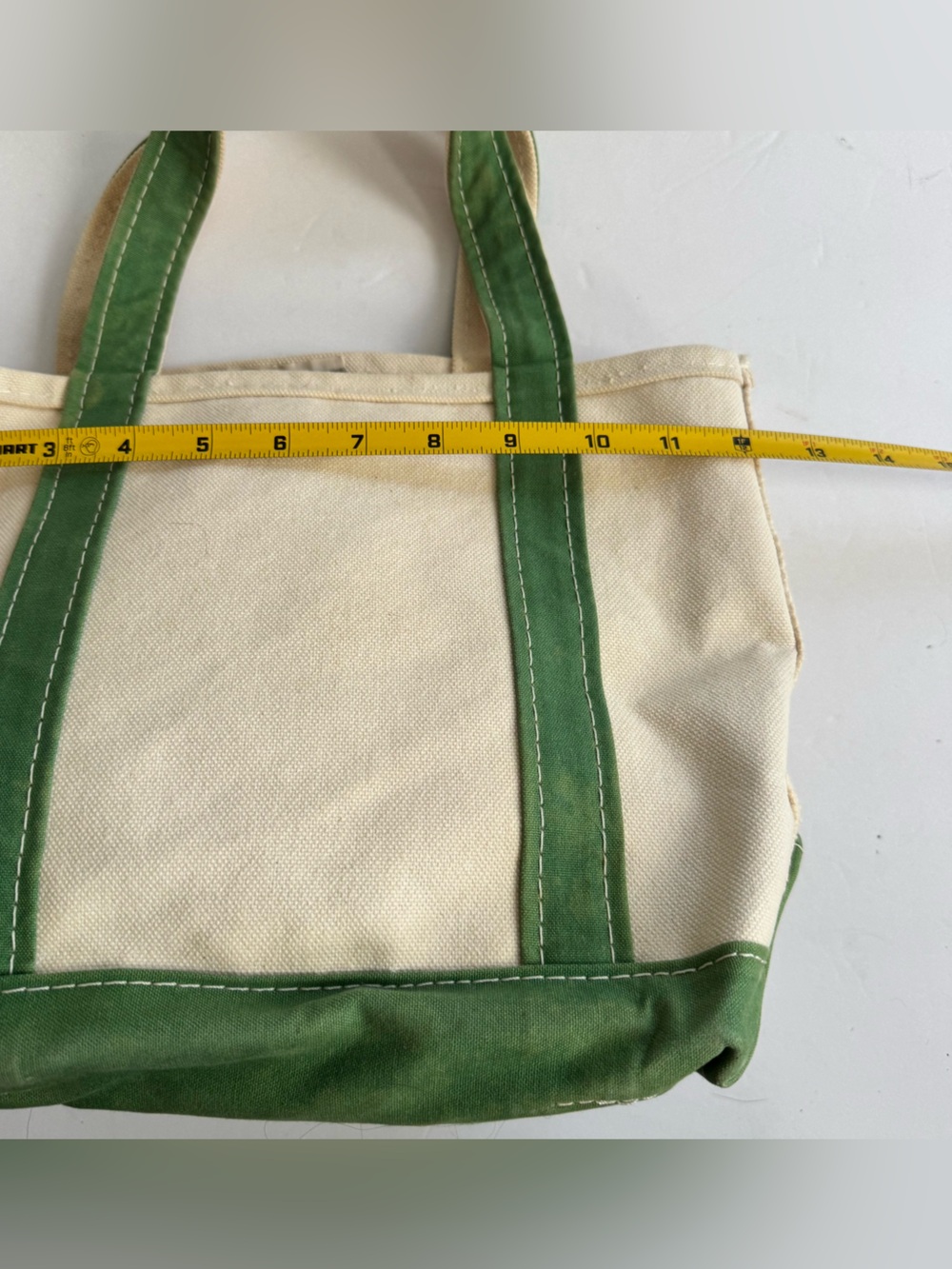 Vintage L.L. Bean Boat And Tote Small Green Canvas Open Top USA Preppy Coastal - Picture 11 of 15